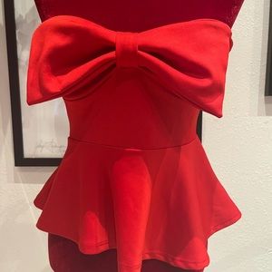 “Papaya” red tube top. Size small.